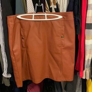 LOFT faux caramel leather skirt